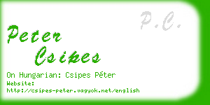 peter csipes business card